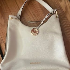 Michael Kore creamy white leather bag